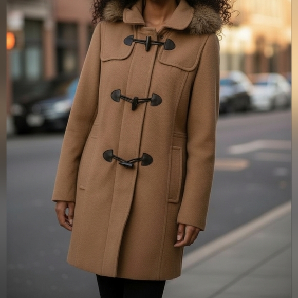 Mackintosh Jackets & Blazers - Mackintosh Beige Coat with Faux Fur Hood